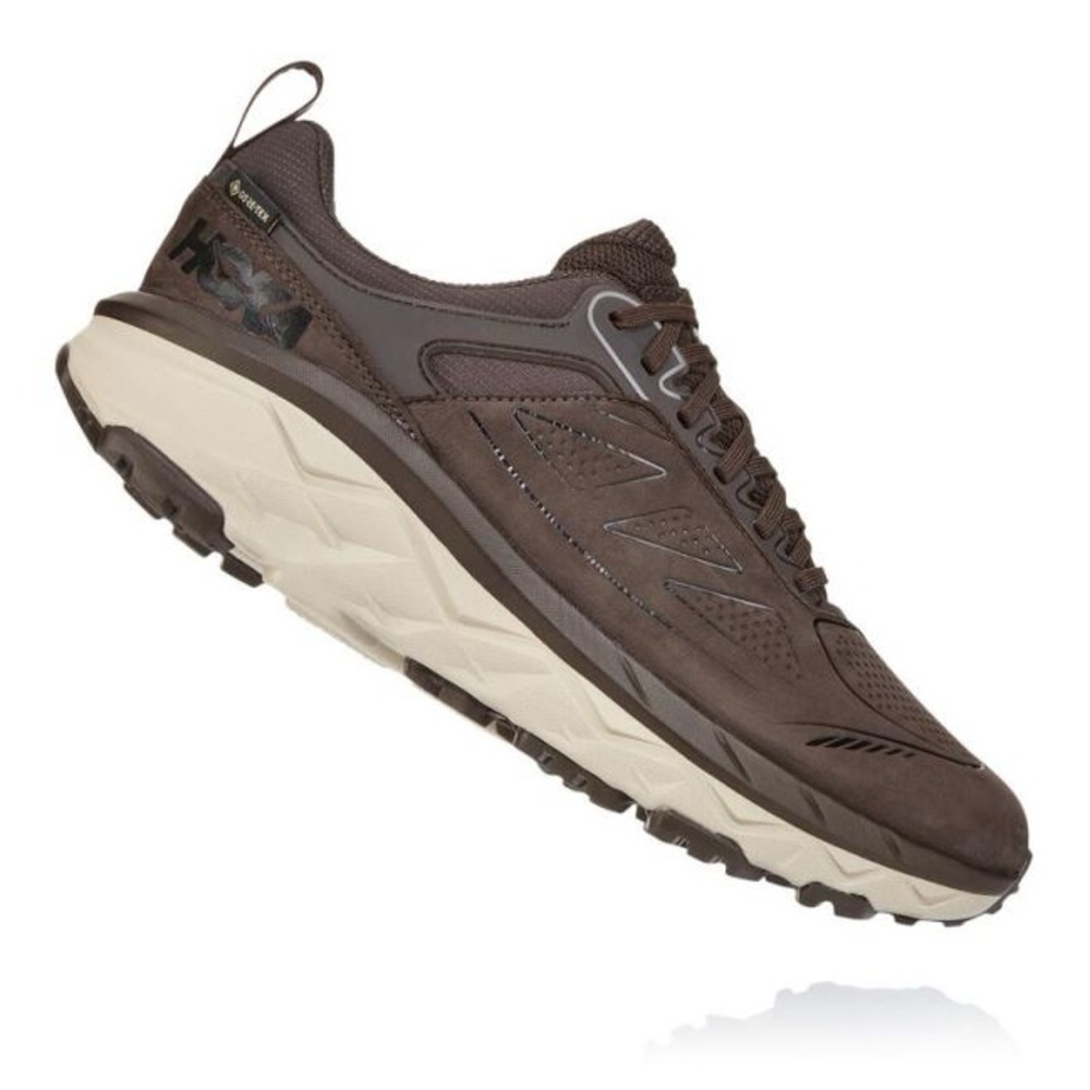 Hoka Brown and Cream Men's Trail Sneakers